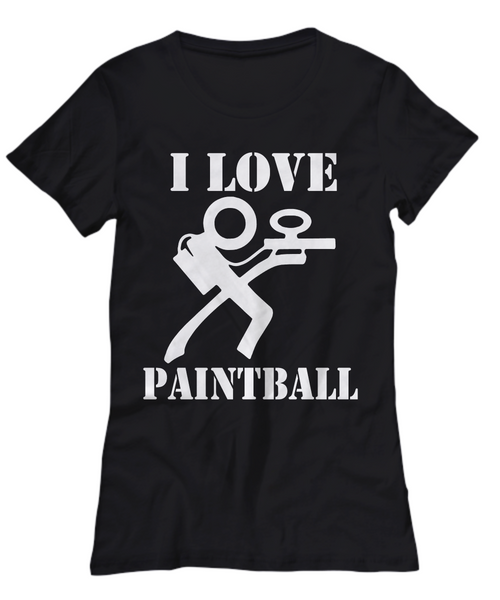 Women and Men Tee Shirt T-Shirt Hoodie Sweatshirt I Love Paintball