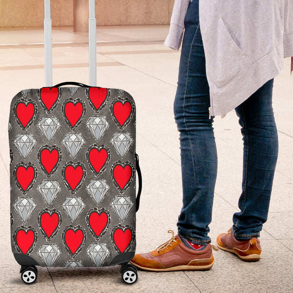 Hearts and Diamonds Luggage Cover - STUDIO 11 COUTURE