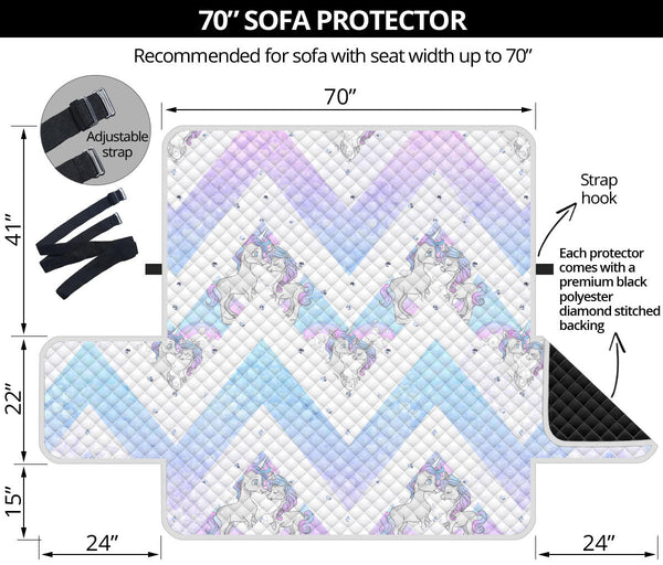 70'' Sofa Protector Premium Polyster Fabric Custom Design Unicorn 11