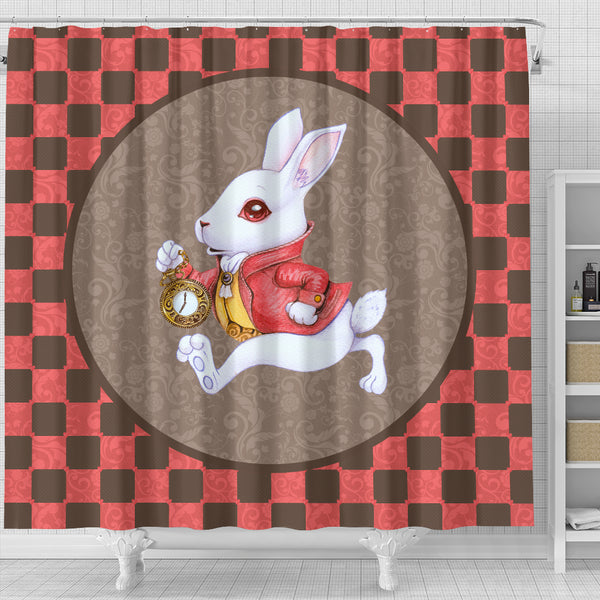 The White Rabbit Alice In Wonderland Shower Curtain