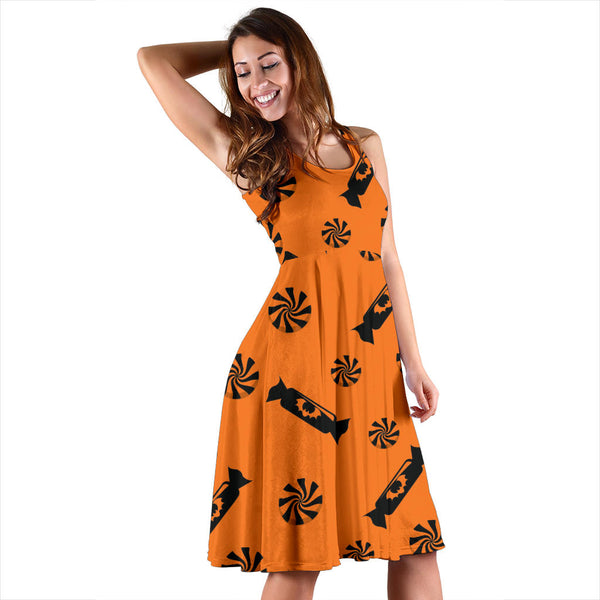 Women's Dress, No Sleeves, Custom Dress, Midi Dress, Trick Or Treat 12