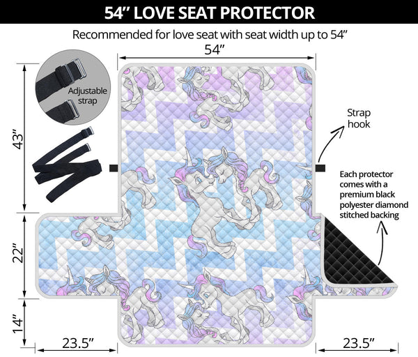 54'' Futon Sofa Protector Premium Polyster Fabric Custom Design Unicorn 11