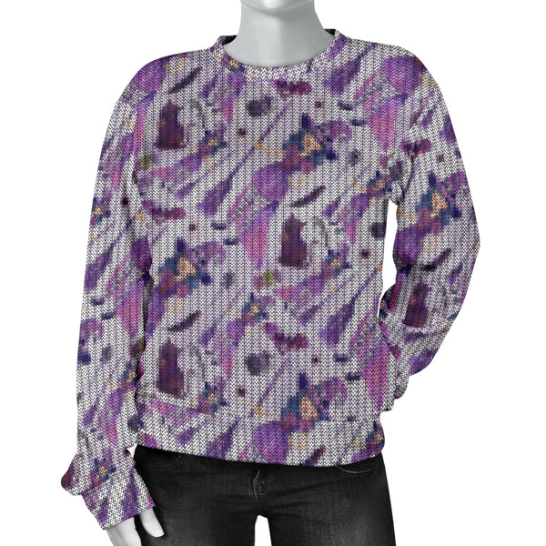 Custom Made Printed Designs Women's Witch Theme (11) Sweater