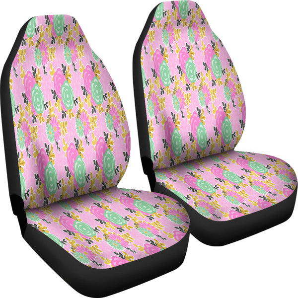 Pretty Pink Floral Spring Car Seat Covers