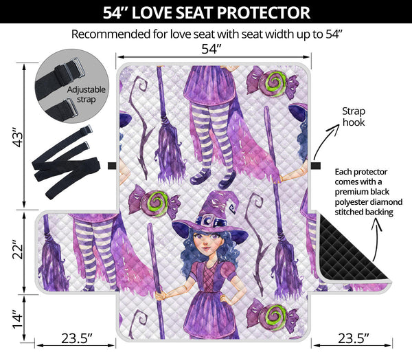 54'' Futon Sofa Protector Premium Polyster Fabric Custom Design Witch 01