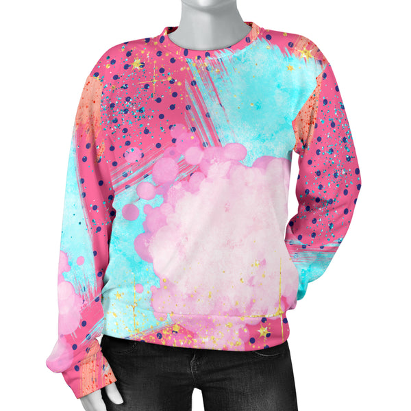 Custom Made Printed Designs Women's Sweater 80's Fashion Girl 03
