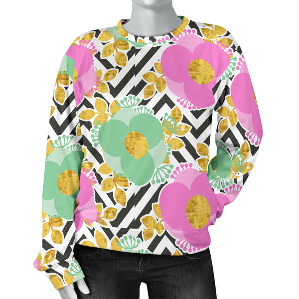 Custom Made Printed Designs Women's (A2) Sweater Floral Spring