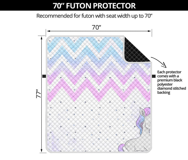 70'' Futon Sofa Protector Premium Polyster Fabric Custom Design Unicorn 06