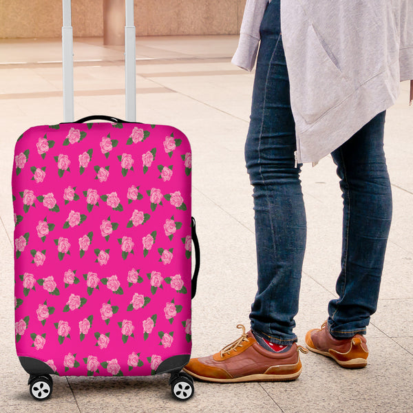 Magenta Rose Luggage Cover