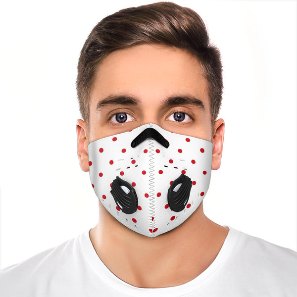 Premium Face Mask - Premium Face Mask With Filters and Breathable Valves Dotted Design 3