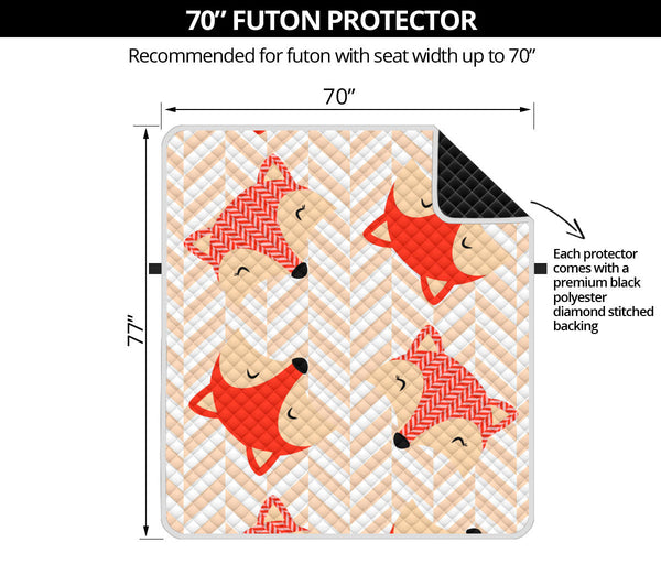 70'' Futon Sofa Protector Premium Polyster Fabric Custom Design Foxes 01