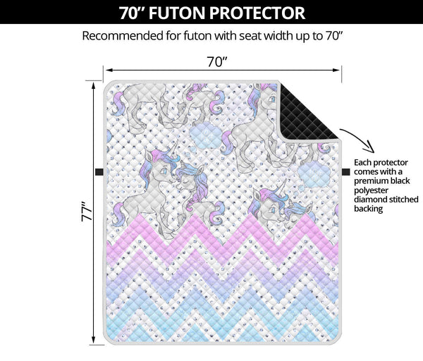 70'' Futon Sofa Protector Premium Polyster Fabric Custom Design Unicorn 12