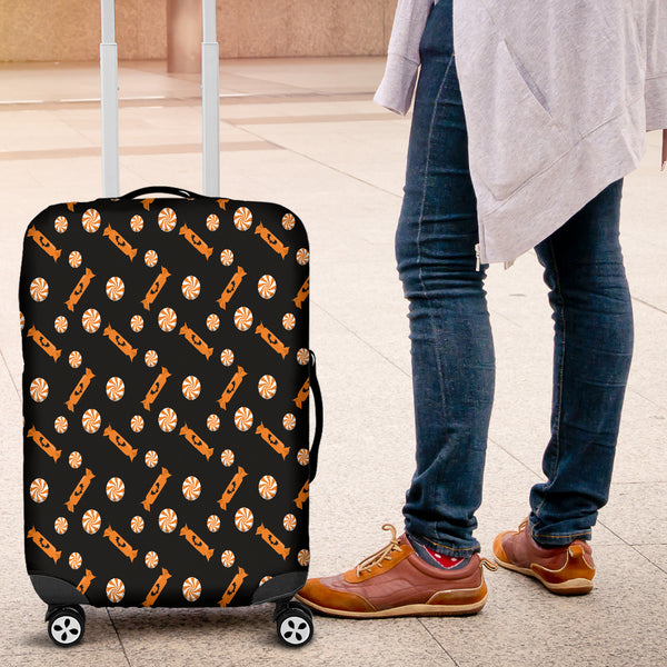 Orange Trick Or Treat Candy Luggage Cover