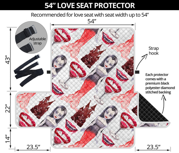54'' Futon Sofa Protector Premium Polyster Fabric Custom Design Vampire 13