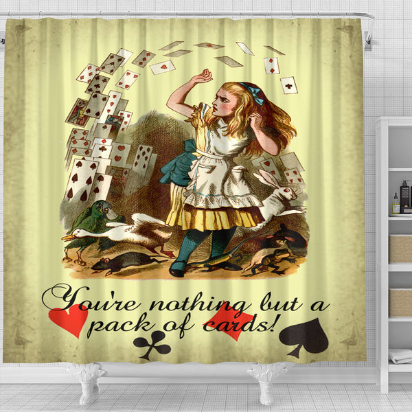 You're Nothing But A Pack Of Cards Alice In Wonderland Shower Curtain - STUDIO 11 COUTURE