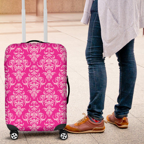 Magenta Damask Luggage Cover