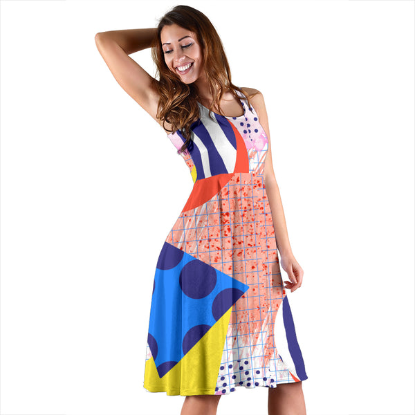 Women's Dress, No Sleeves, Custom Dress, Midi Dress, 80s Fashion 12