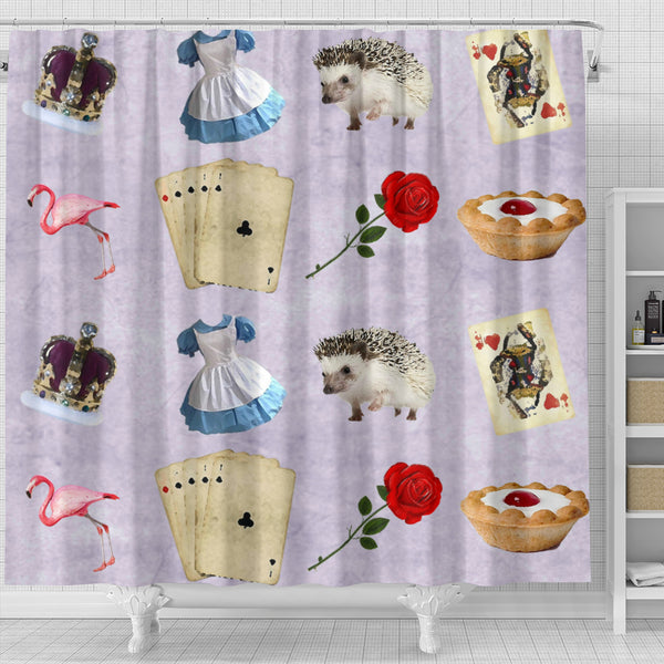 Cards And Roses Alice In Wonderland Shower Curtain