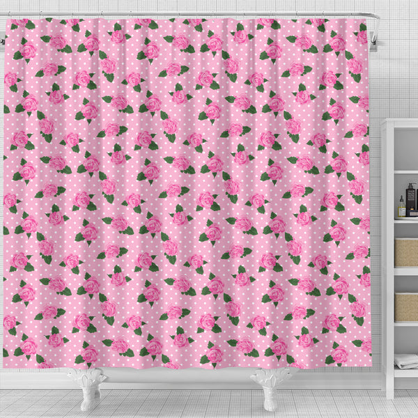 Pink Rose Shower Curtain - STUDIO 11 COUTURE