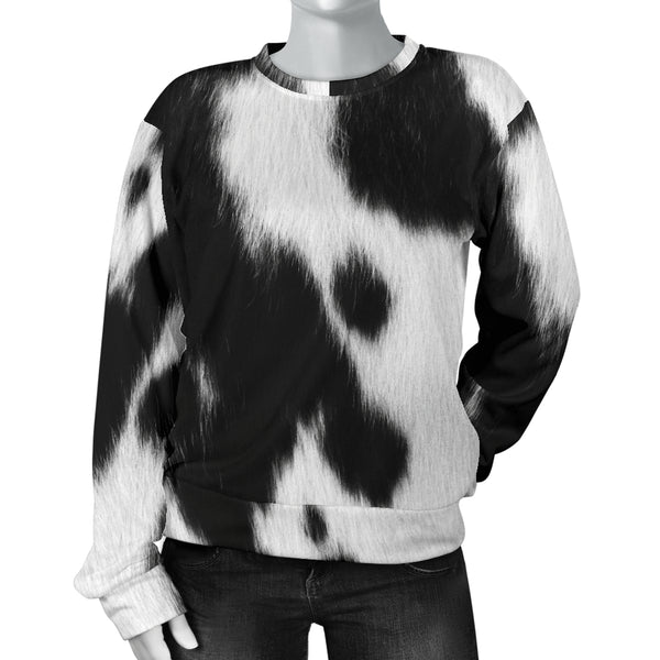 Custom Made Printed Designs Women's (Cow) Sweater Animal Skin Texture