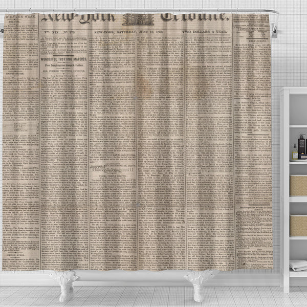 Old Newspaper 5 Shower Curtain - STUDIO 11 COUTURE