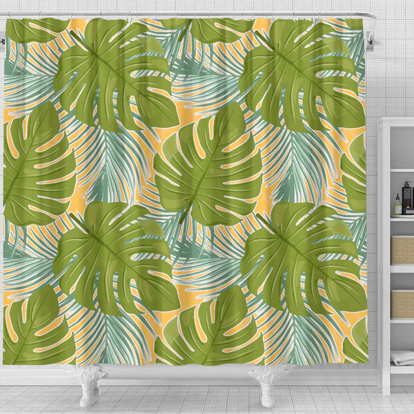 Tropical Palm Leaves Shower Curtain - STUDIO 11 COUTURE