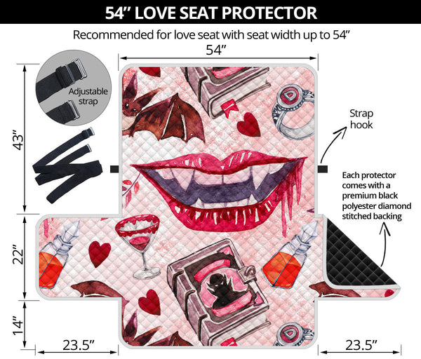 54'' Futon Sofa Protector Premium Polyster Fabric Custom Design Vampire 06