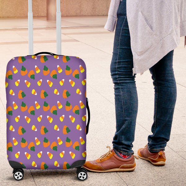 Purple Candy Corn Halloween Luggage Cover