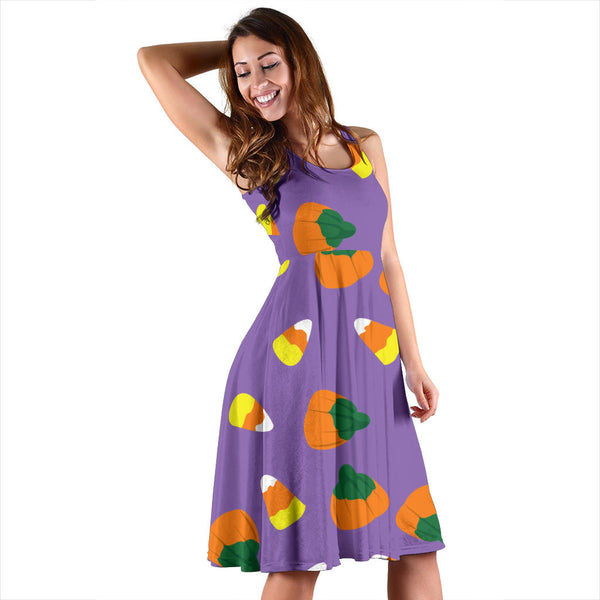 Women's Dress, No Sleeves, Custom Dress, Midi Dress, Trick Or Treat 11