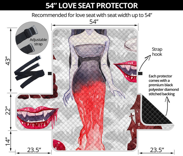 54'' Futon Sofa Protector Premium Polyster Fabric Custom Design Vampire 03