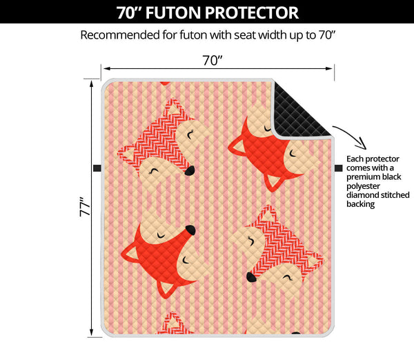 70'' Futon Sofa Protector Premium Polyster Fabric Custom Design Foxes 04