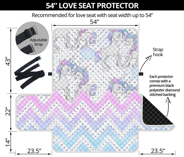54'' Futon Sofa Protector Premium Polyster Fabric Custom Design Unicorn 12