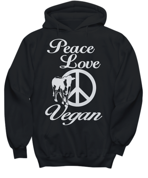 Women and Men Tee Shirt T-Shirt Hoodie Sweatshirt Peace Love Vegan