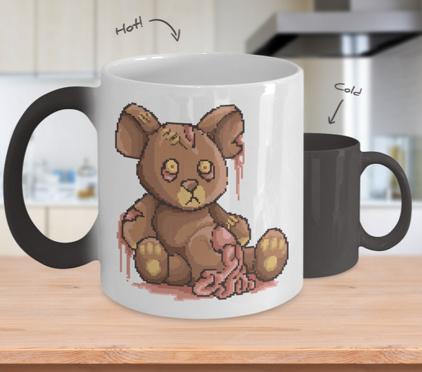 Color Changing Mug Retro 80s 90s Nostalgic Teddy Zombie