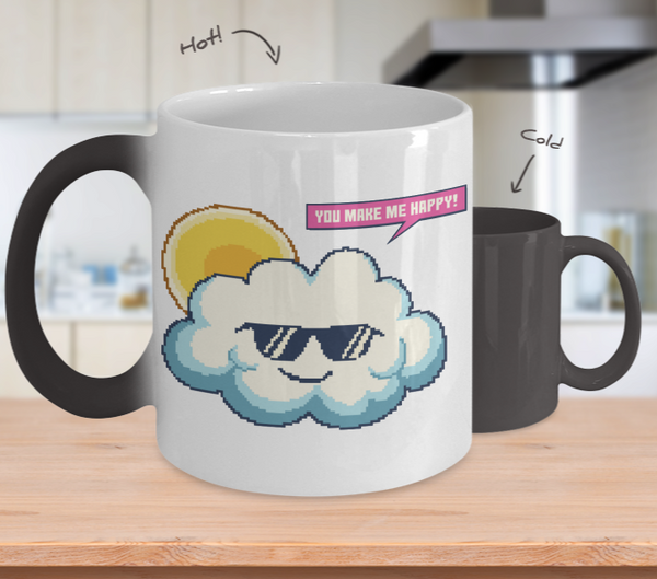 Color Changing Mug Retro 80s 90s Nostalgic Summer Happy Cloud