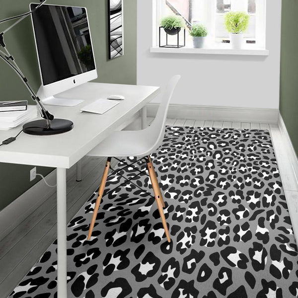 Floor Rug Animal Print Black And White Dress 01