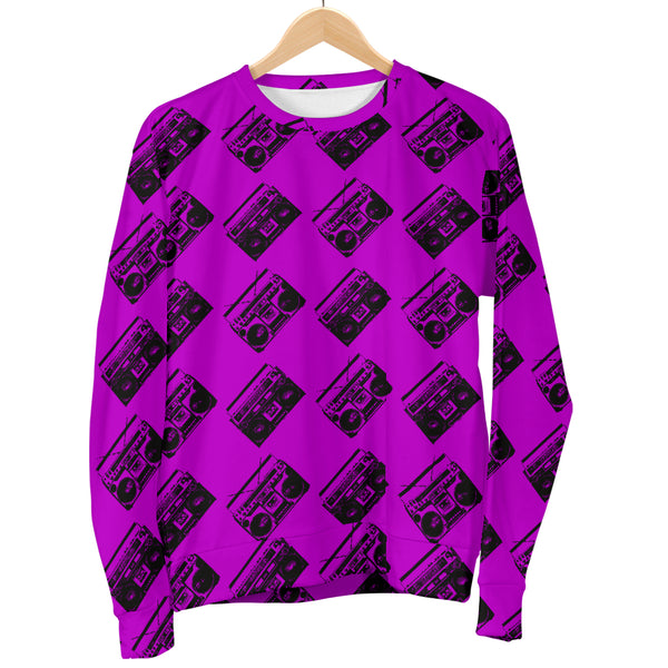 Custom Made Printed Designs Women's Sweater 80's Boombox 12