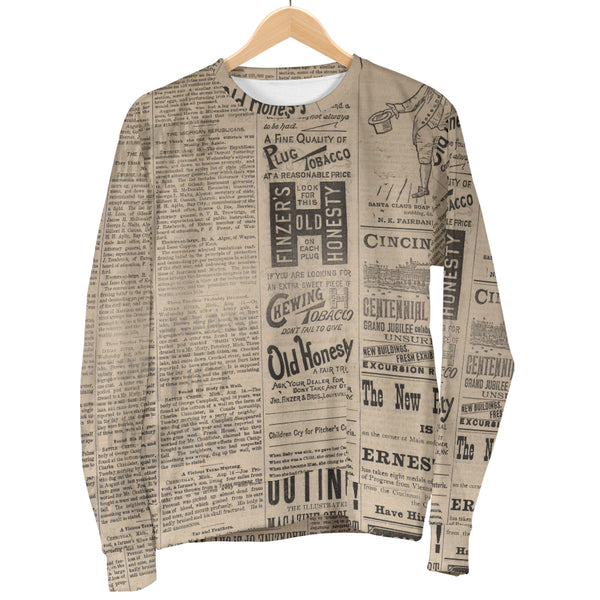 Custom Made Printed Designs Women's (N1) Sweater Newspaper