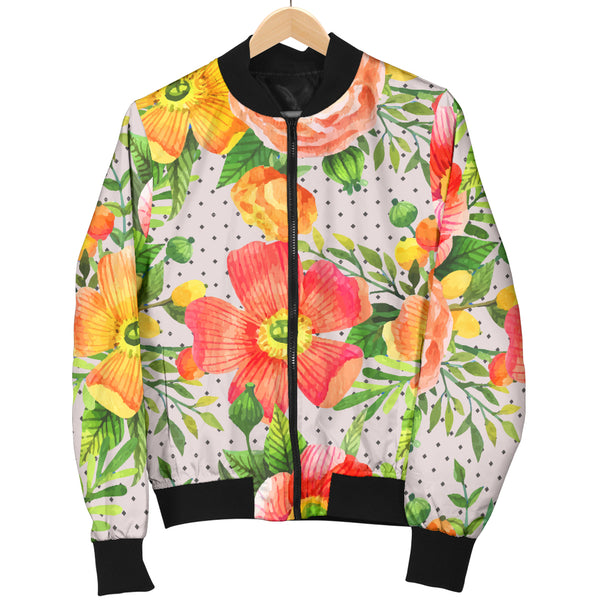Sports Varsity Style Bomber Jacket Women (J2) Floral Spring