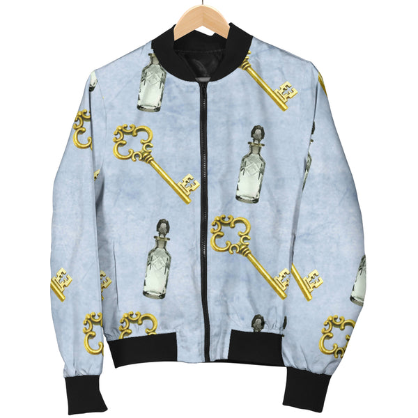 Sports Varsity Style Bomber Jacket Women (D7) Alice In Wonderland