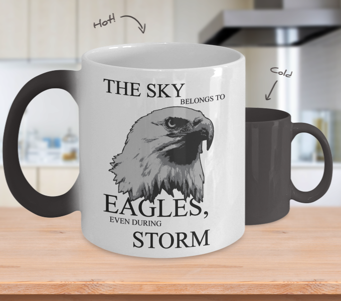Color Changing Mug Animals The Sky Belongs To Eagles Even During Storm