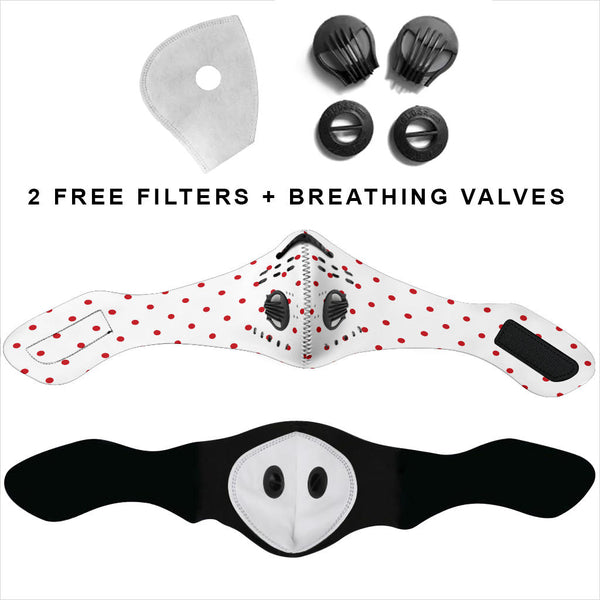 Premium Face Mask - Premium Face Mask With Filters and Breathable Valves Dotted Design 3