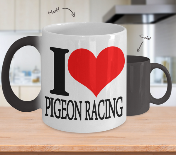 Color Changing Mug Race Theme I Love Pigeon Racing