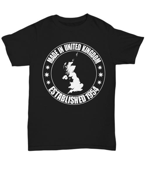 Women and Men Tee Shirt T-Shirt Hoodie Sweatshirt Made In United Kingdom Establish 1954