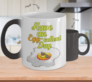 Color Changing Mug Retro 80s 90s Nostalgic Have an Eggcellent day