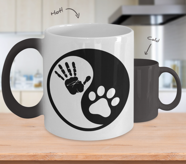 Color Changing Mug Dog Theme Yin Yang