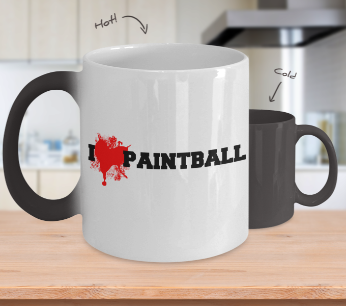 Color Changing Mug Paintball Theme I Love Paintball