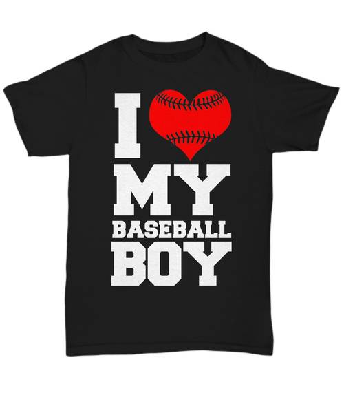 Women and Men Tee Shirt T-Shirt Hoodie Sweatshirt I Love My Baseball Boy