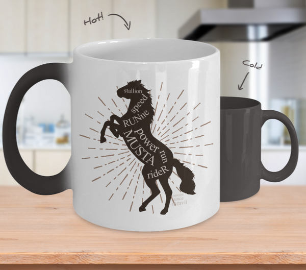 Color Changing Mug Animals Stallion, Speed, Power, Run, Rider