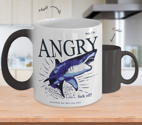 Color Changing Mug Animals Hey I'm Angry Shark